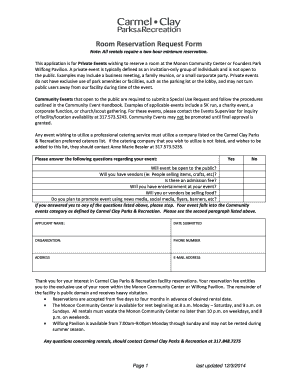 Room Reservation Request Form