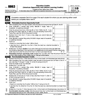 Form 8863 Education Credits