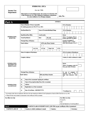 Form 15CA Income Tax Certificate