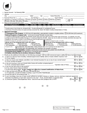 Standard All Risk Mortality & Theft Application