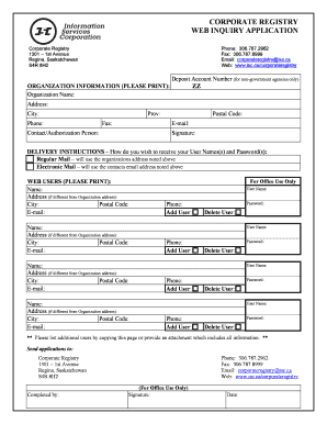 Corporate Registry Web Inquiry Application