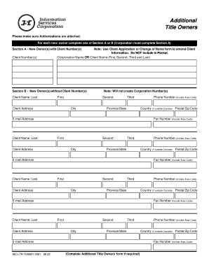 Additional Title Owners Form