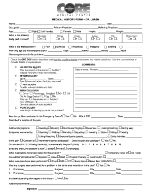 Medical History Form