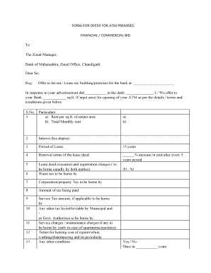 ATM Premises Lease Offer Form