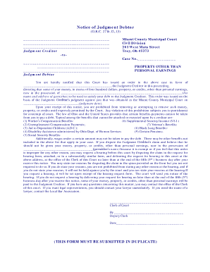 Notice of Judgment Debtor