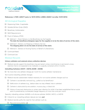 Supplier evaluation checklist - Documentation Checklist Urological Supplies - Noridian