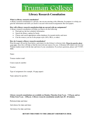 Library Research Consultation Request Form