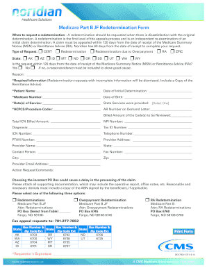 Medicare Part B JF Redetermination Form