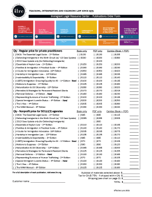 Immigrant Legal Resource Center Publications Order Form