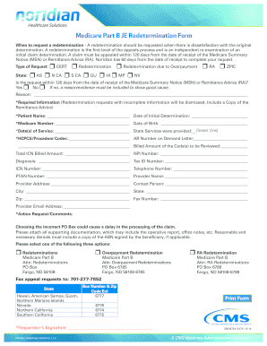 Medicare Part B Redetermination Form