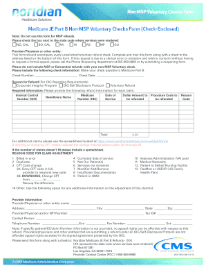 Medicare Part B Non-MSP Voluntary Checks Form
