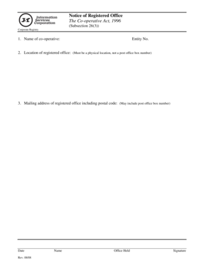 Notice of Registered Office
