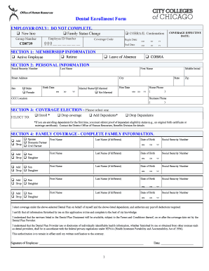 Dental Enrollment Form