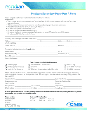 Medicare Secondary Payer Part A Form