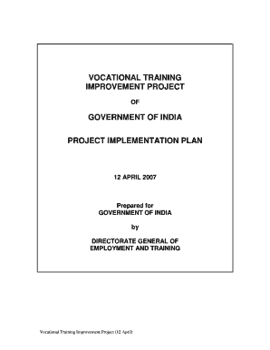 Salesforce implementation project plan template - VOCATIONAL TRAINING IMPROVEMENT PROJECT - DGET - dget nic