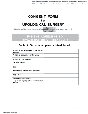 Urological Surgery Consent Form