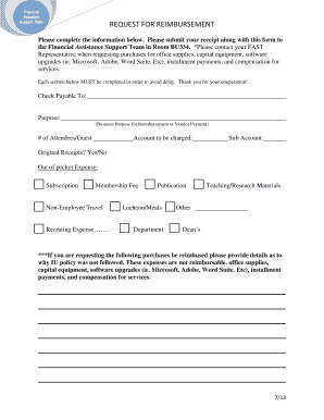 Request for Reimbursement Form