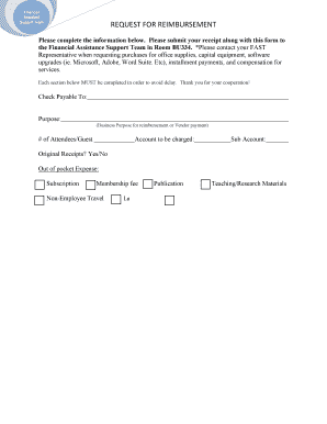 Request for Reimbursement Form