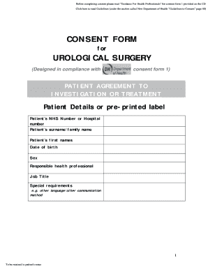 Urological Surgery Consent Form