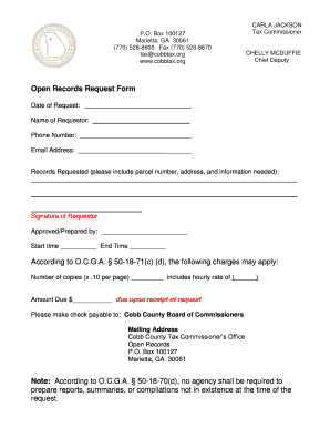 Georgia Open Records Request Form