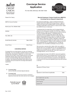 Marriott Employees Federal Credit Union Concierge Service Application