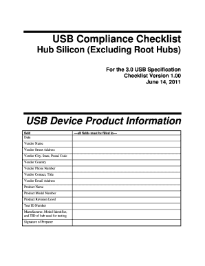 USB 3.0 Compliance Checklist