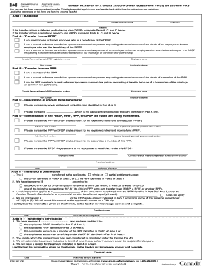Direct Transfer of a Single Amount Form T2151