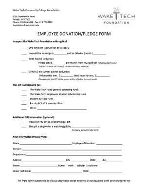 Employee Donation/Pledge Form