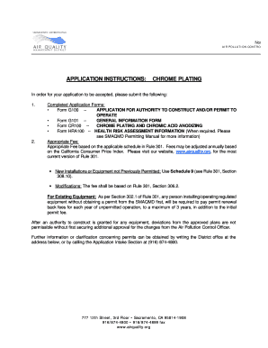 California Air Pollution Control Permit Application