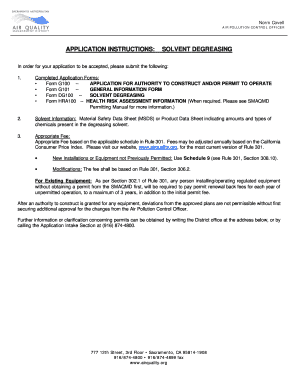 California Air Quality Permit Application