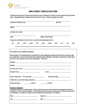 Employment Verification Form