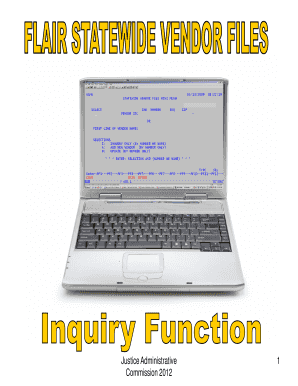 Statewide Vendor File Inquiry Form