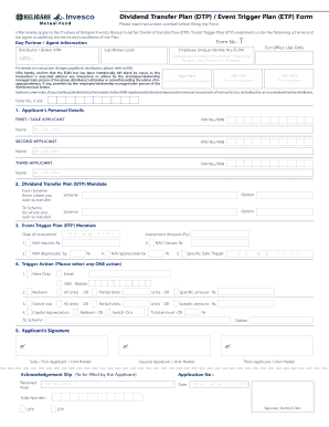 Dividend Transfer Plan Enrollment Form