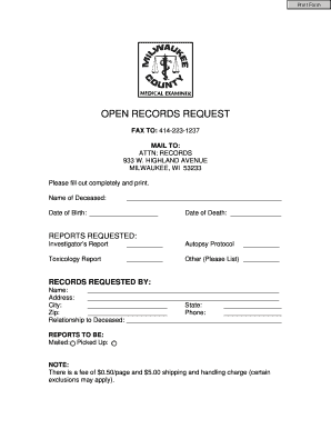 Open Records Request