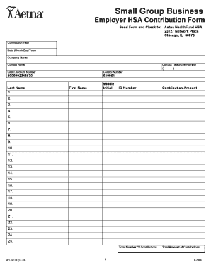 Employer HSA Contribution Form