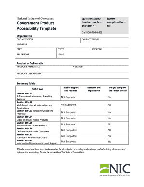 Government Product Accessibility Template