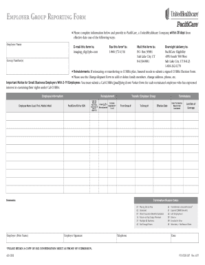 Employer Group Reporting Form