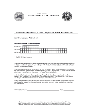 Florida New Hire Insurance Waiver Form