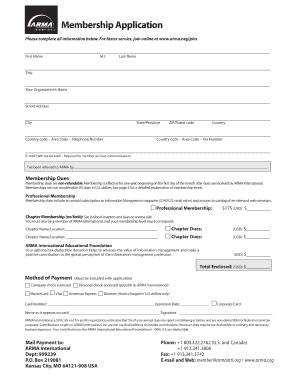 ARMA International Membership Application