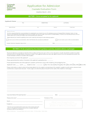 Carnegie Mellon University Admission Application