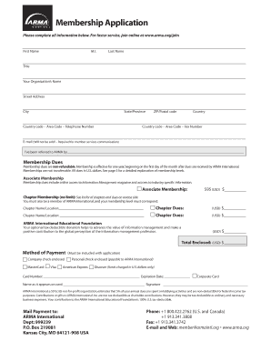 ARMA Membership Application