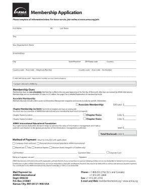 ARMA Membership Application Form