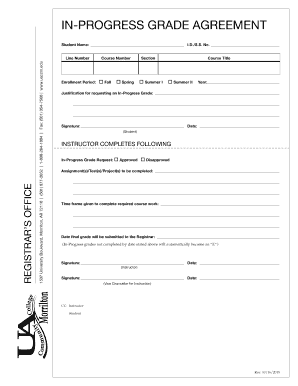 In-Progress Grade Agreement Form