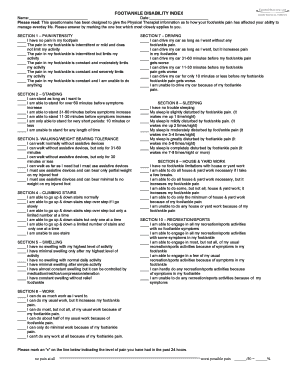 Foot/Ankle Disability Index Form