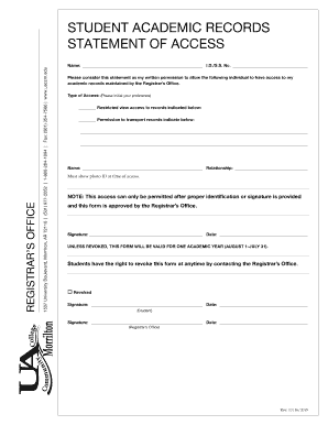 Student Academic Records Access Form