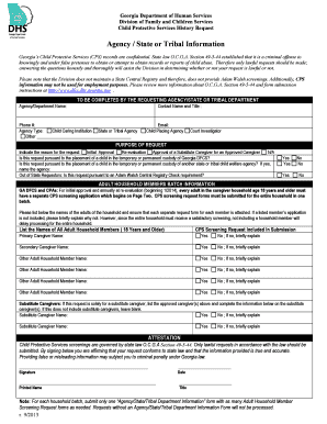 Georgia Child Protective Services History Request