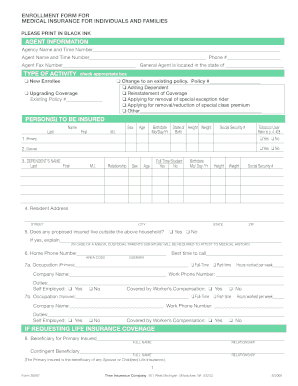 Medical Insurance Enrollment Form