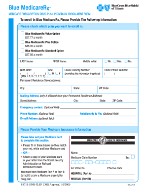 Blue MedicareRx Enrollment Form