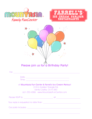 Birthday Party Invitation Form