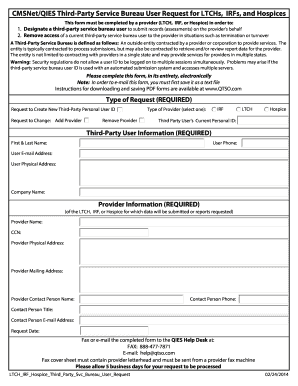 Third-Party Service Bureau User Request Form
